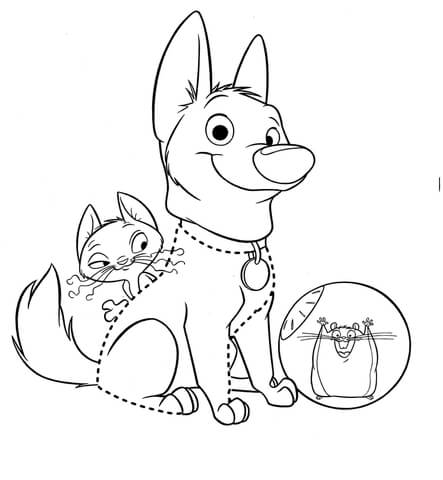 Bolt With Little Mouse  Coloring Page